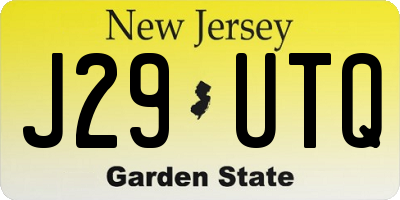 NJ license plate J29UTQ