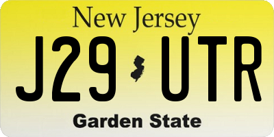 NJ license plate J29UTR