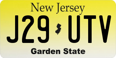 NJ license plate J29UTV
