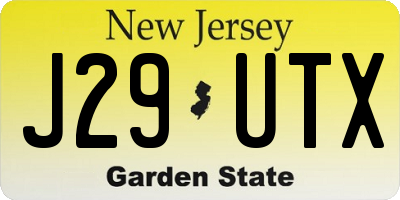 NJ license plate J29UTX