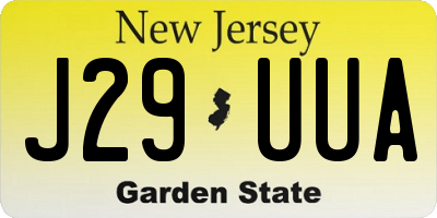NJ license plate J29UUA