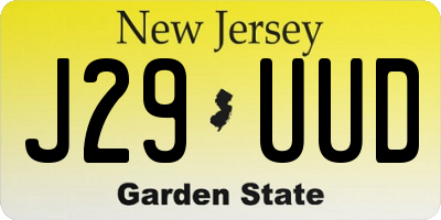 NJ license plate J29UUD