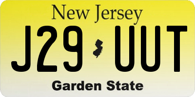 NJ license plate J29UUT