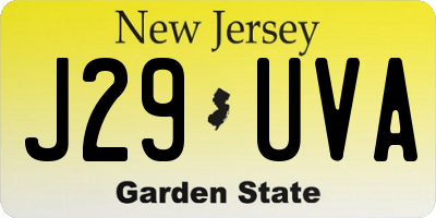 NJ license plate J29UVA