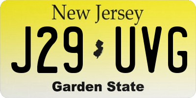 NJ license plate J29UVG