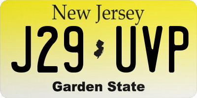 NJ license plate J29UVP