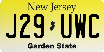 NJ license plate J29UWC