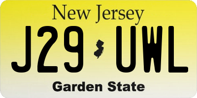 NJ license plate J29UWL