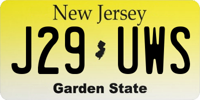 NJ license plate J29UWS