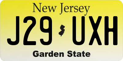 NJ license plate J29UXH