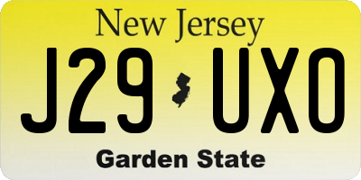 NJ license plate J29UXO