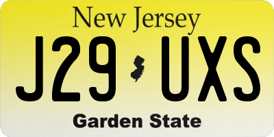 NJ license plate J29UXS