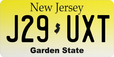 NJ license plate J29UXT