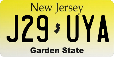 NJ license plate J29UYA