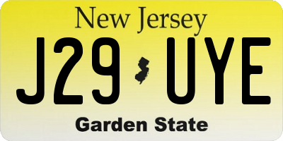 NJ license plate J29UYE