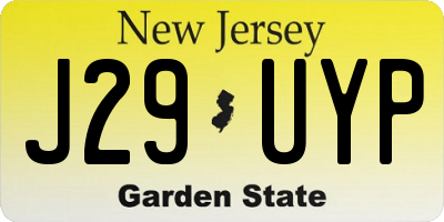 NJ license plate J29UYP