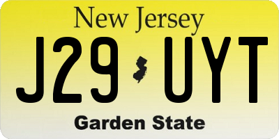 NJ license plate J29UYT