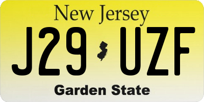 NJ license plate J29UZF