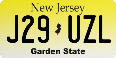 NJ license plate J29UZL