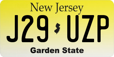 NJ license plate J29UZP