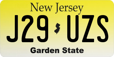 NJ license plate J29UZS