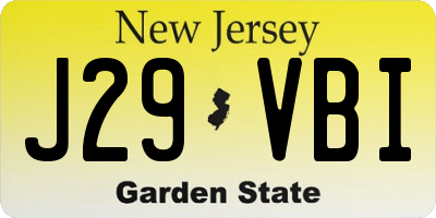NJ license plate J29VBI