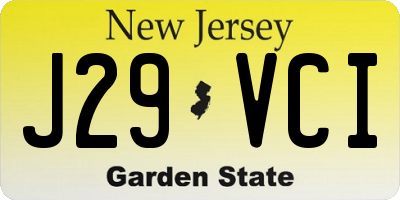 NJ license plate J29VCI