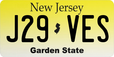 NJ license plate J29VES