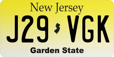 NJ license plate J29VGK