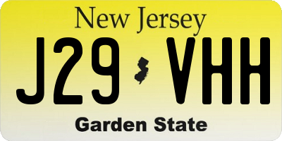 NJ license plate J29VHH