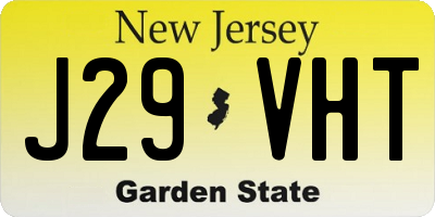 NJ license plate J29VHT