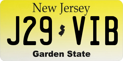 NJ license plate J29VIB
