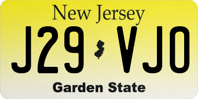 NJ license plate J29VJO