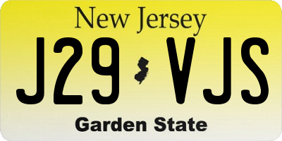 NJ license plate J29VJS