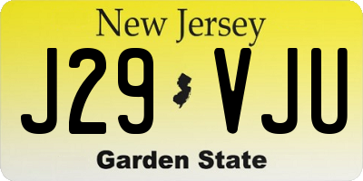 NJ license plate J29VJU
