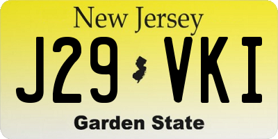 NJ license plate J29VKI