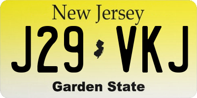 NJ license plate J29VKJ