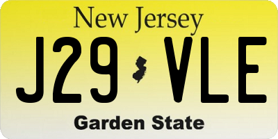 NJ license plate J29VLE