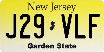 NJ license plate J29VLF