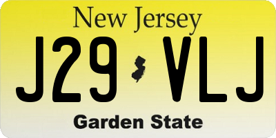 NJ license plate J29VLJ