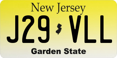 NJ license plate J29VLL