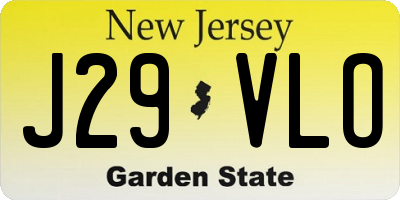NJ license plate J29VLO
