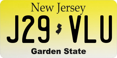 NJ license plate J29VLU