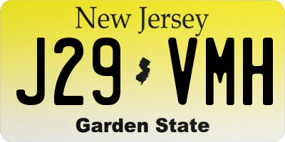 NJ license plate J29VMH