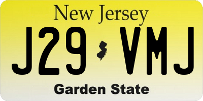 NJ license plate J29VMJ