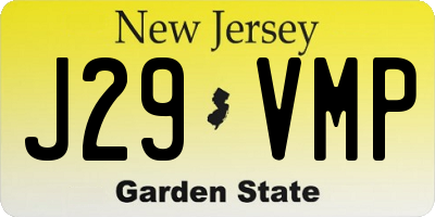 NJ license plate J29VMP