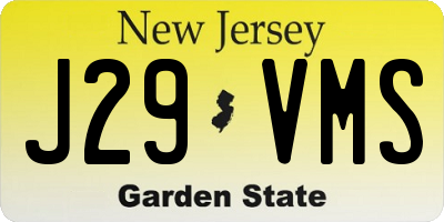 NJ license plate J29VMS