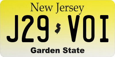 NJ license plate J29VOI