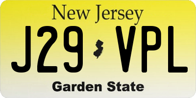 NJ license plate J29VPL