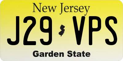 NJ license plate J29VPS
